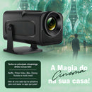 Projetor Hy320 Davely Smart TV Android WiFi6 390 ANSI Lumens Full HD 4K Mini Projetor Portátil Preto com Controle Remoto