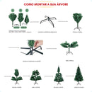 Árvore De Natal 2,10m 1150 Galhos Pinheiro Luxo Grande Verde Cheia Pé De Ferro Galho Grosso 210cm Enfance