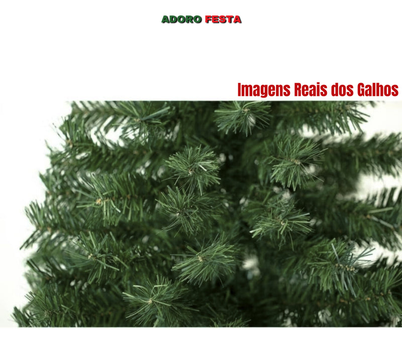 Árvore de Natal Tradicional Pinheiro Verde 1,80m 850 Galhos Cheios Marca Adoro Festa