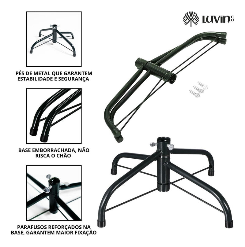 Árvore De Natal Pinheiro Canadense Luxo 2,40m 1500 Galhos Tradicional Verde Imperial Premium Grande Cheia Luvinco