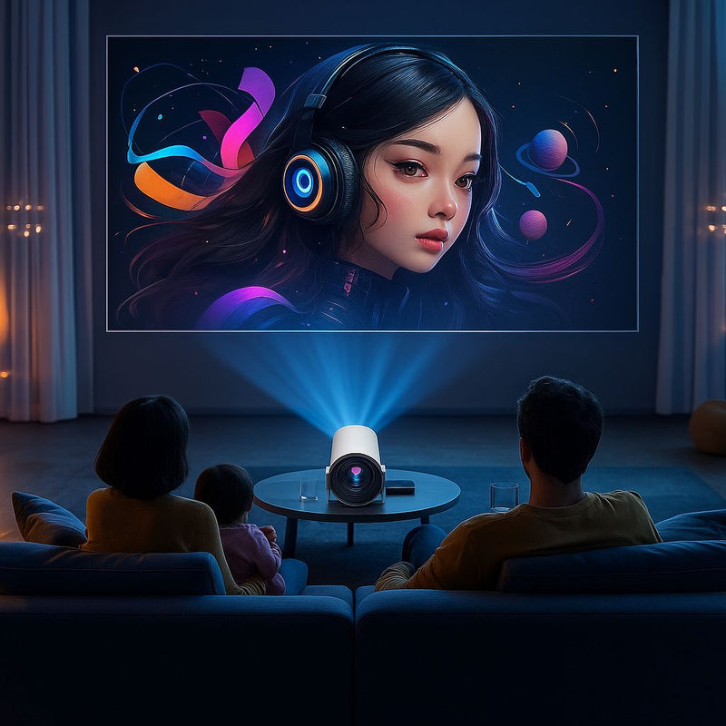 Projetor Smart Portátil Full Hd 4k Bluetooth Wifi Cor Branco Android 11.0 5g TV Cinema em Casa Imagem Nítida Compatível Com Diversos Dispositivos Hy300 Vlx