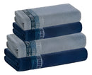 Jogo De Toalhas 4 Pçs Fio Cardado 100% Algodão Bosco Karsten Azul Serena/ Azul Naval Bosco
