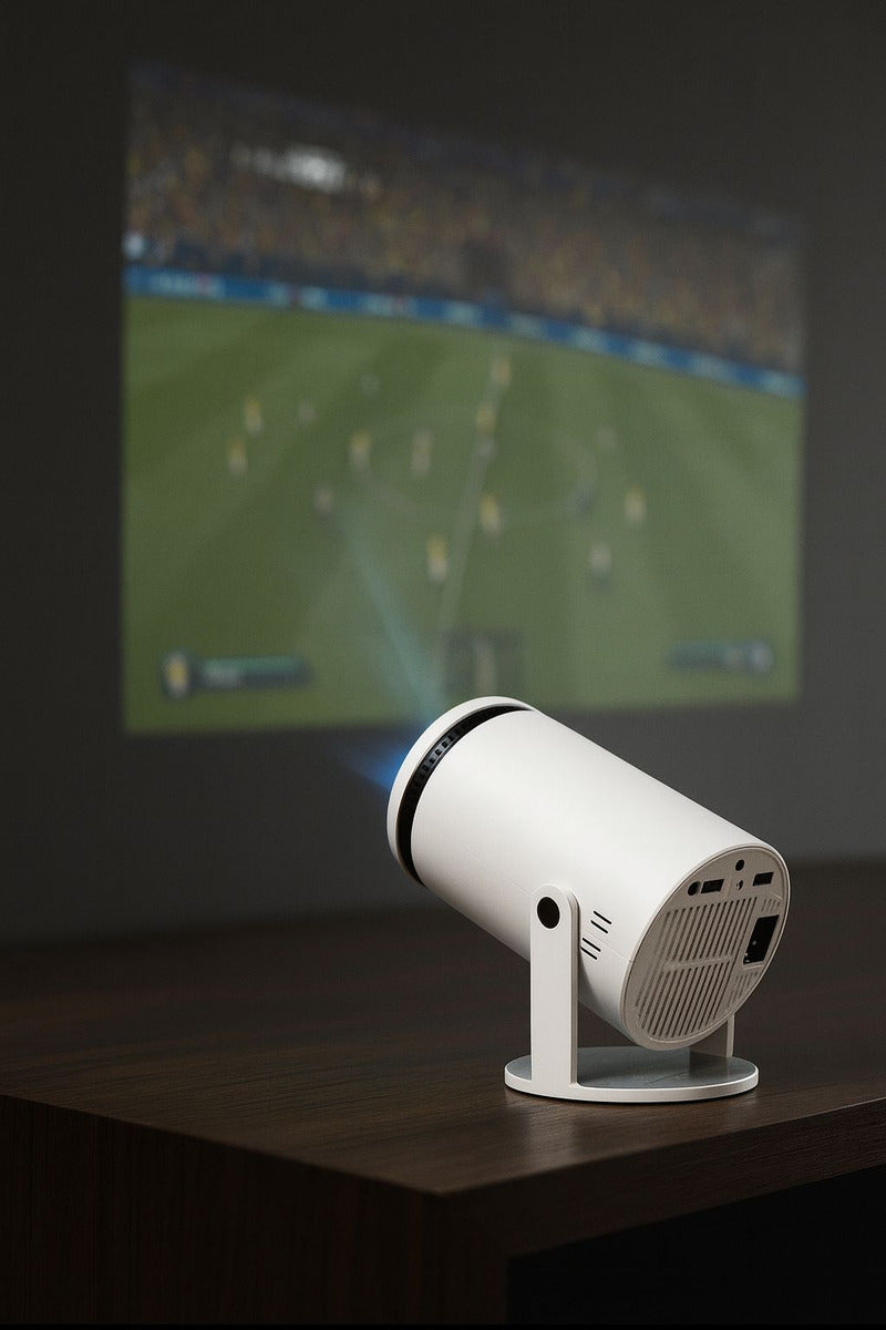 Projetor Smart Portátil Full Hd 4k Bluetooth Wifi Cor Branco Android 11.0 5g TV Cinema em Casa Imagem Nítida Compatível Com Diversos Dispositivos Hy300 Vlx