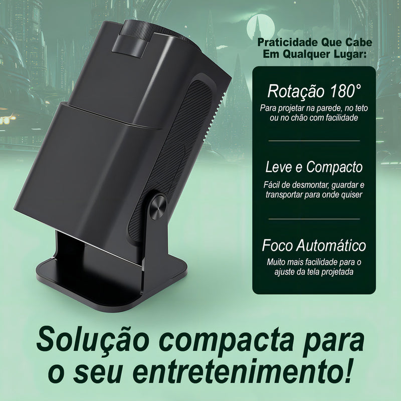 Projetor Hy320 Davely Smart TV Android WiFi6 390 ANSI Lumens Full HD 4K Mini Projetor Portátil Preto com Controle Remoto