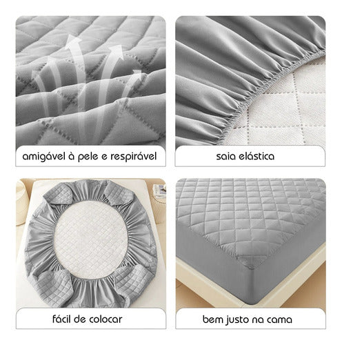 Capa Protetora Colchão Box Casal Padrão Matelado Impermeável