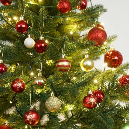 Kit 50 Bolas De Natal Árvore Decoração Bolinhas Loja Festa