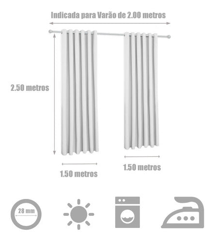 Cortina Oxford Tecido Premium Grosso 300x250 Sala Quarto
