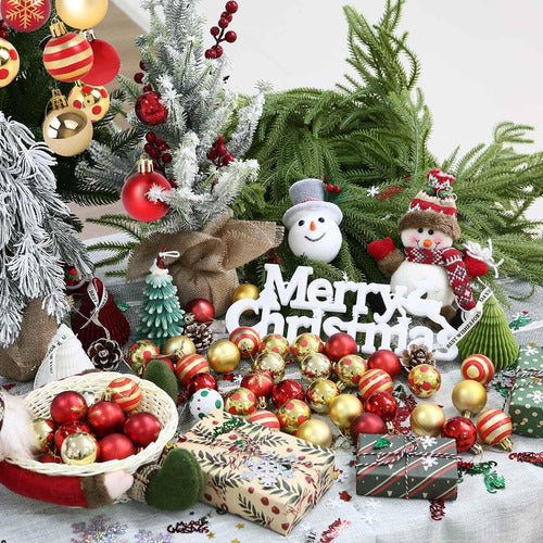 Kit 50 Bolas De Natal Árvore Decoração Bolinhas Loja Festa