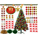 Árvore Natal Completa Kit Decoração Enfeites 60cm 120cm150cm 180cm 210cm Grande Cheia Verd Pisca LED