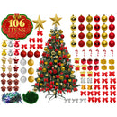 Árvore Natal Completa Kit Decoração Enfeites 60cm 120cm150cm 180cm 210cm Grande Cheia Verd Pisca LED